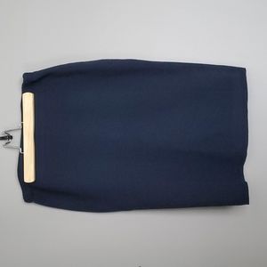 Oleana Navy/Black Merino Wool Pencil Skirt. Size Large. Fully lined. Like new.